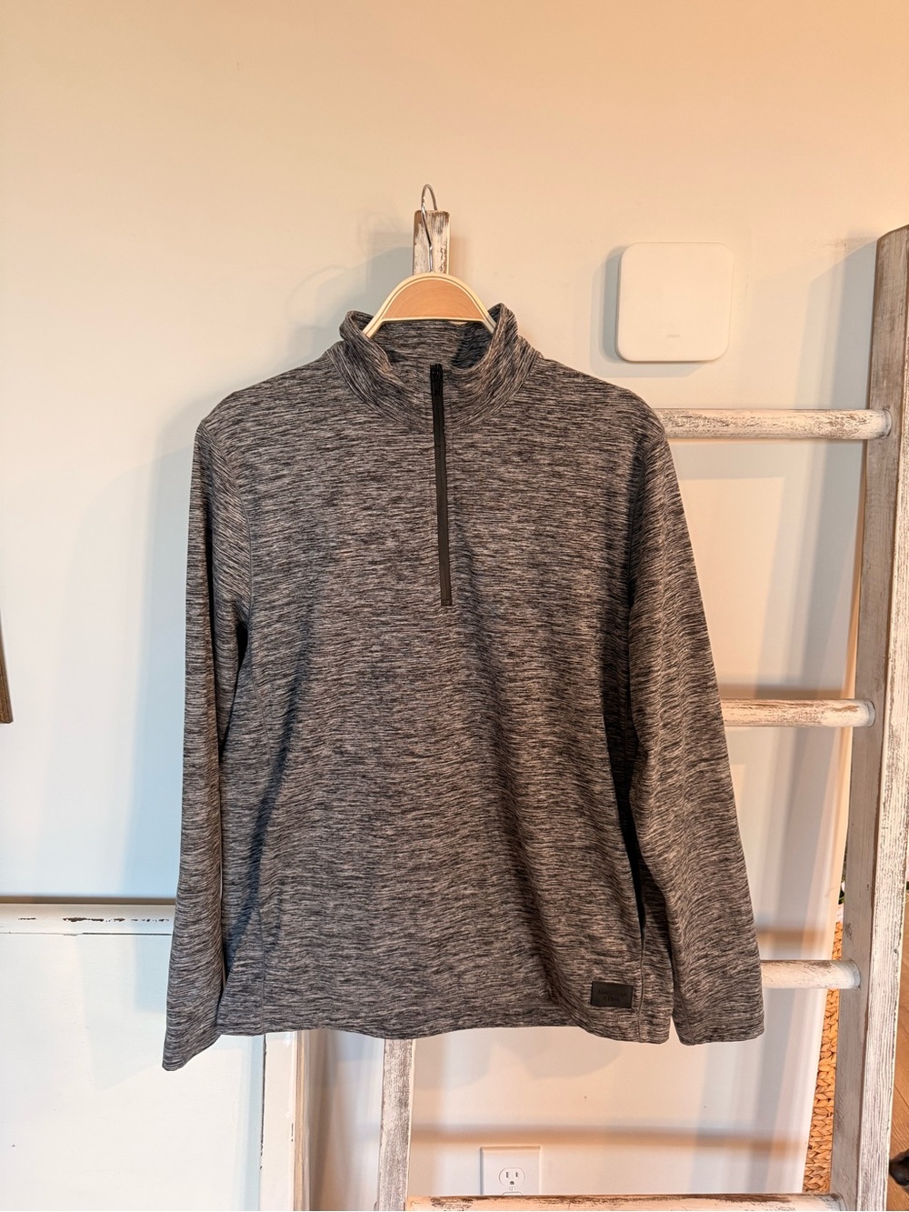 Abercrombie & Fitch Air Knit Men's Large 1/4 Zip Pullover Heather Gray Fleece L